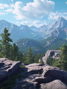 An overlook looking at the mountains in the distance on a bright sunny day near Happy Acres RV Park in Pueblo, Colorado.